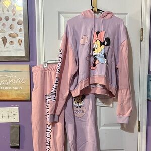 Cakeworthy Pink and Purple Minnie Mouse Hoodie and Sweatpants Set 3X